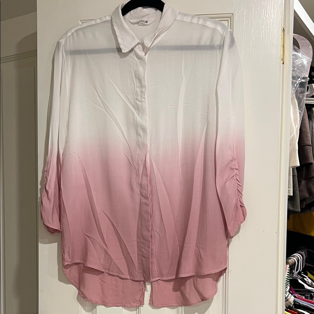BB Dakota White and Pink Ombre Blouse